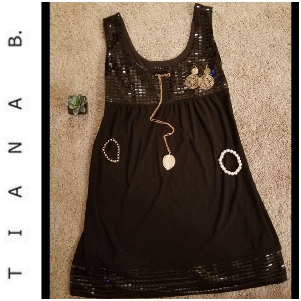 Beautiful Embellished Black Mini Dress